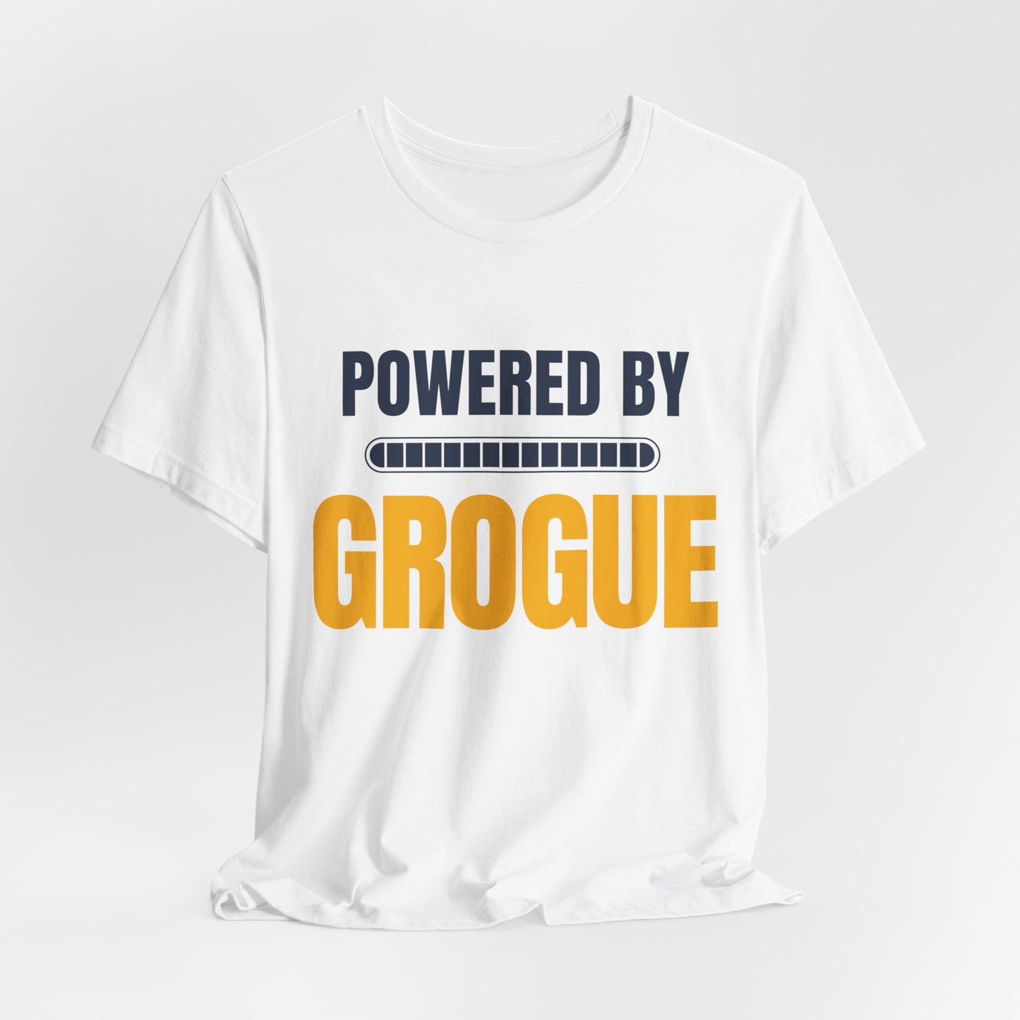 Powered by Grougue T-Shirt | Funny Cape Verde Food Shirt | Cabo Verde Gift | Unisex Graphic Tee