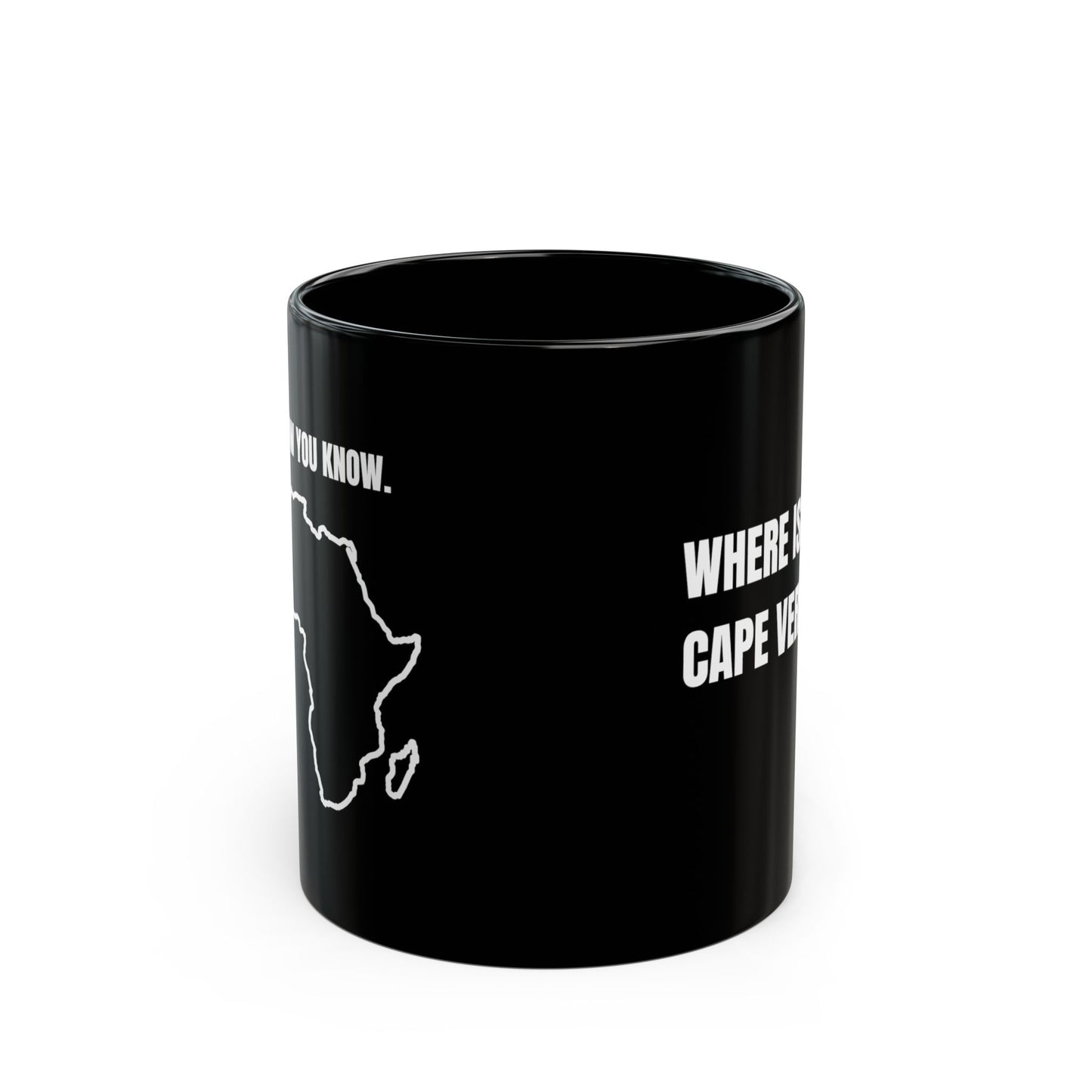 Where Is Cape Verde? Black Mug — Novelty Travel Map Coffee Cup (11oz)