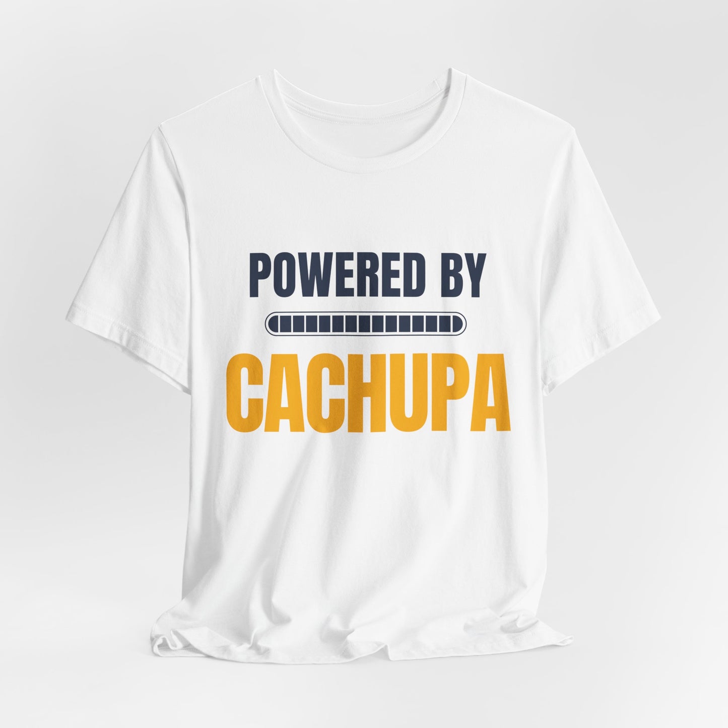 Powered by CACHUPA T-Shirt | Funny Cape Verde Food Shirt | Cabo Verde Gift | Unisex Graphic Tee
