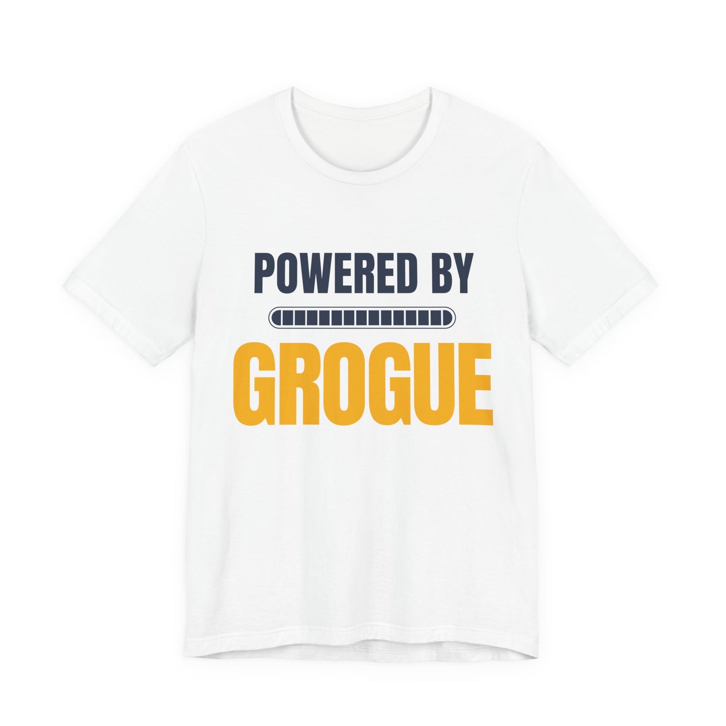 Powered by Grougue T-Shirt | Funny Cape Verde Food Shirt | Cabo Verde Gift | Unisex Graphic Tee