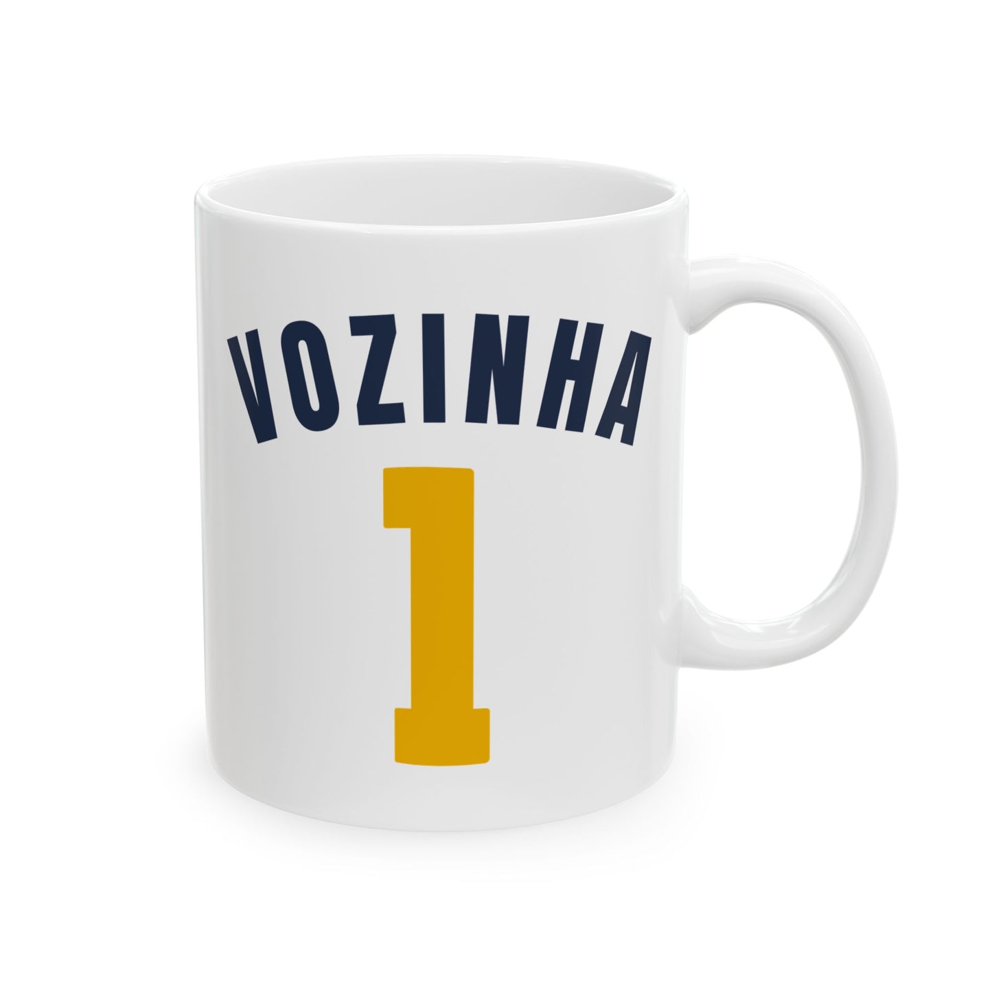 Tem Proteção? Sim. Vozinha. | Funny Cabo Verde Football Mug | Blue Sharks Coffee Cup