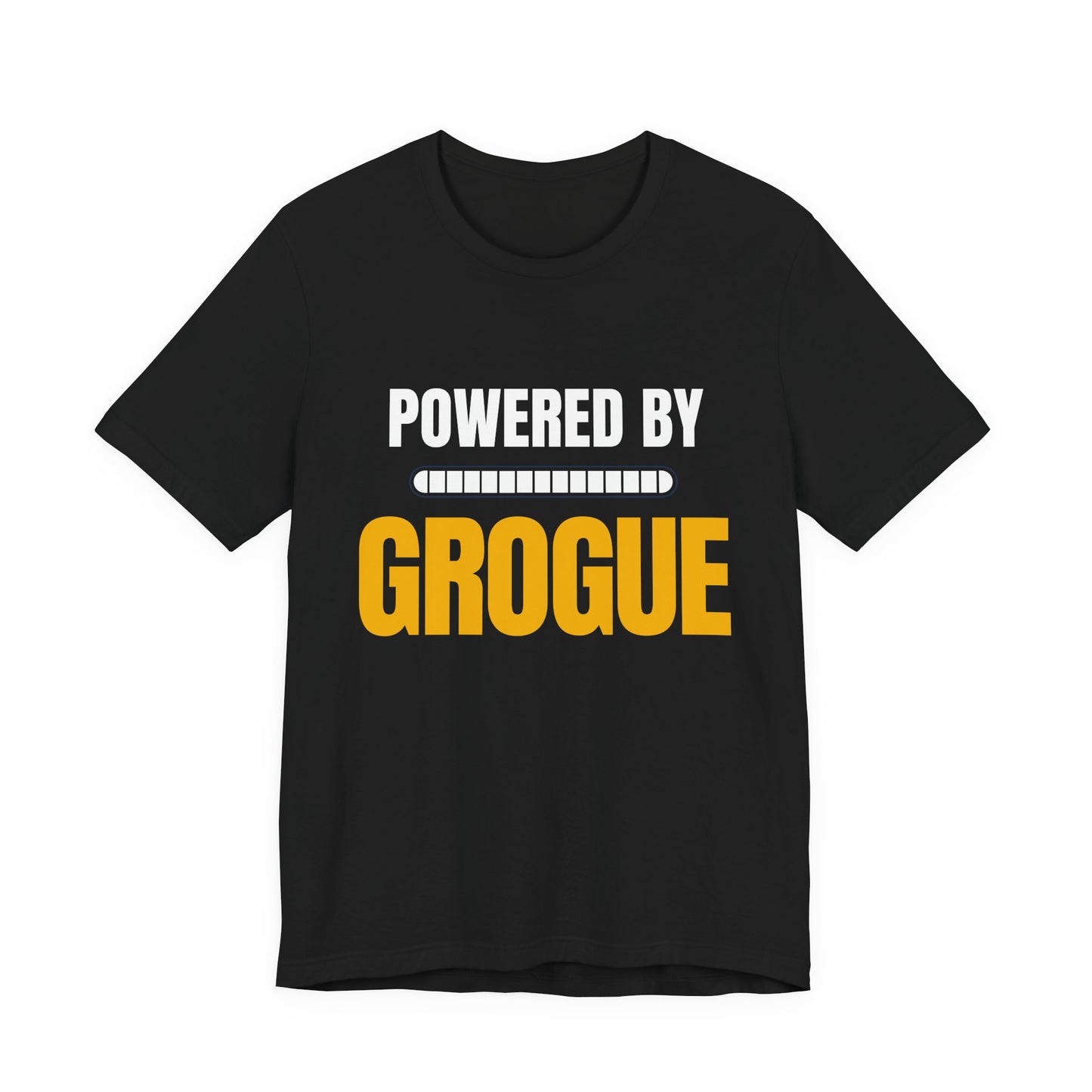 Powered by Grougue T-Shirt | Funny Cape Verde Food Shirt | Cabo Verde Gift | Unisex Graphic Tee