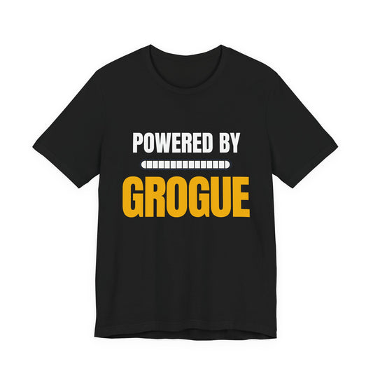 Powered by Grougue T-Shirt | Funny Cape Verde Food Shirt | Cabo Verde Gift | Unisex Graphic Tee