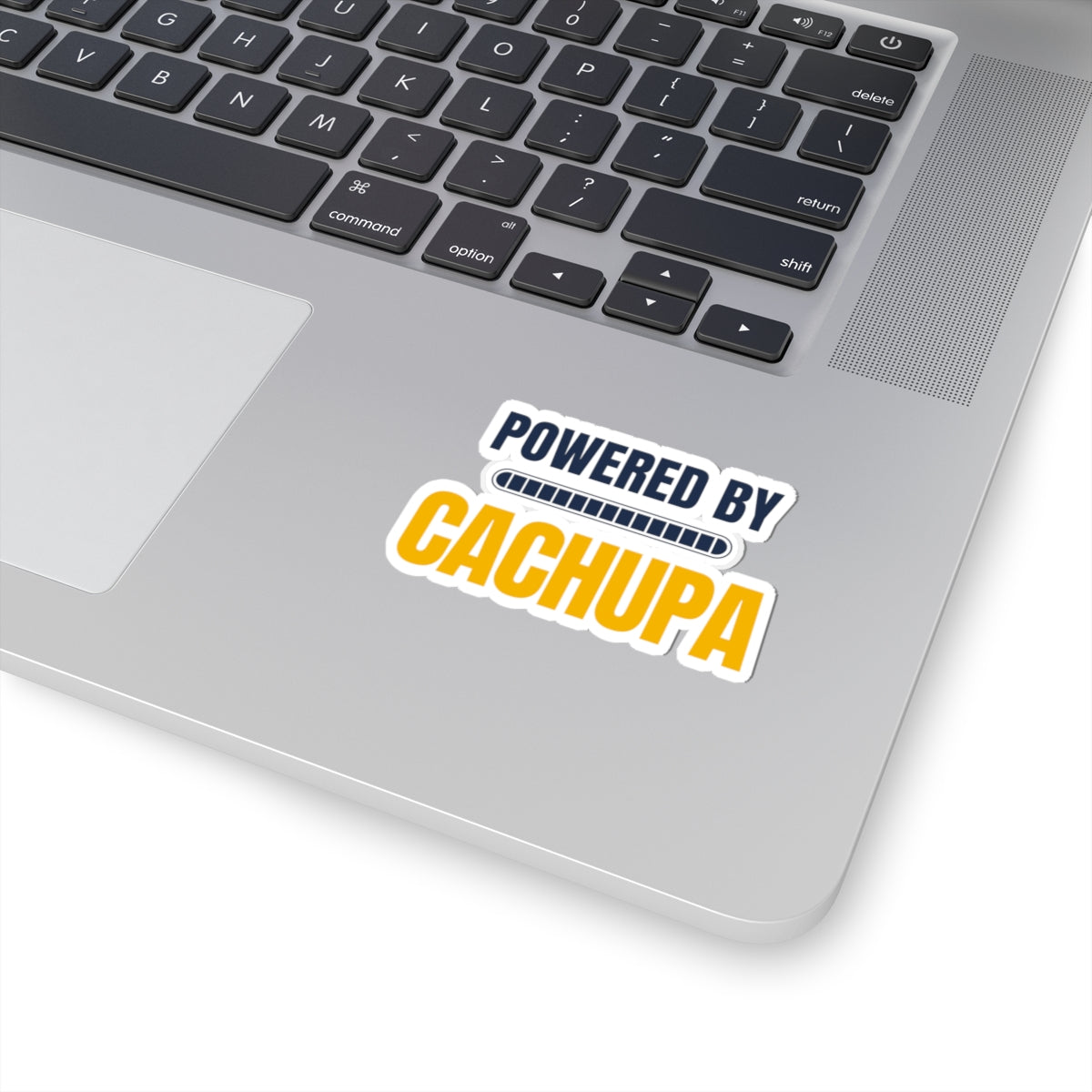 Sticker — “Powered by Cachupa” Vinyl Laptop Sticker (Cape Verdean Pride)