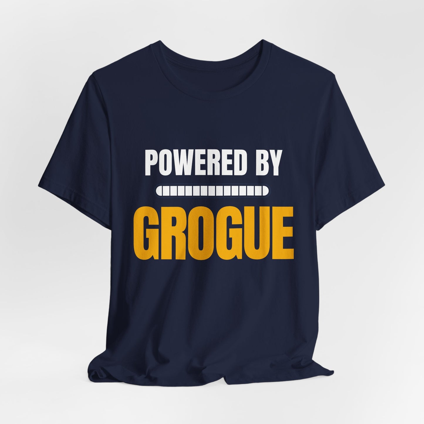 Powered by Grougue T-Shirt | Funny Cape Verde Food Shirt | Cabo Verde Gift | Unisex Graphic Tee