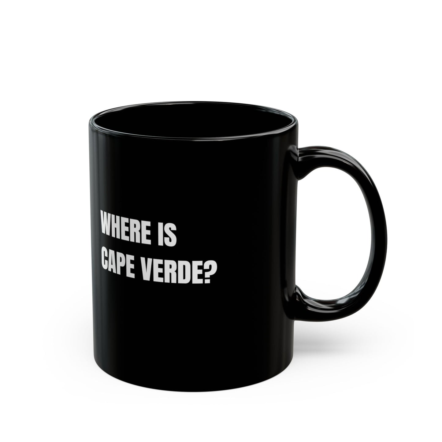 Where Is Cape Verde? Black Mug — Novelty Travel Map Coffee Cup (11oz)