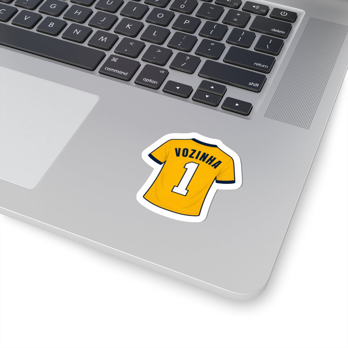Vozinha #1 Jersey Sticker — Yellow Sports Kiss-Cut Decal for Fans & Laptops