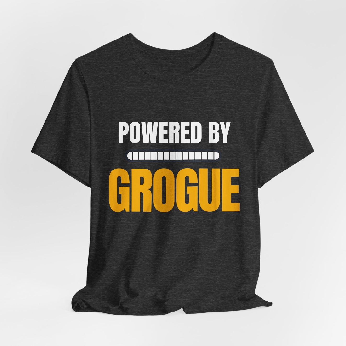 Powered by Grougue T-Shirt | Funny Cape Verde Food Shirt | Cabo Verde Gift | Unisex Graphic Tee
