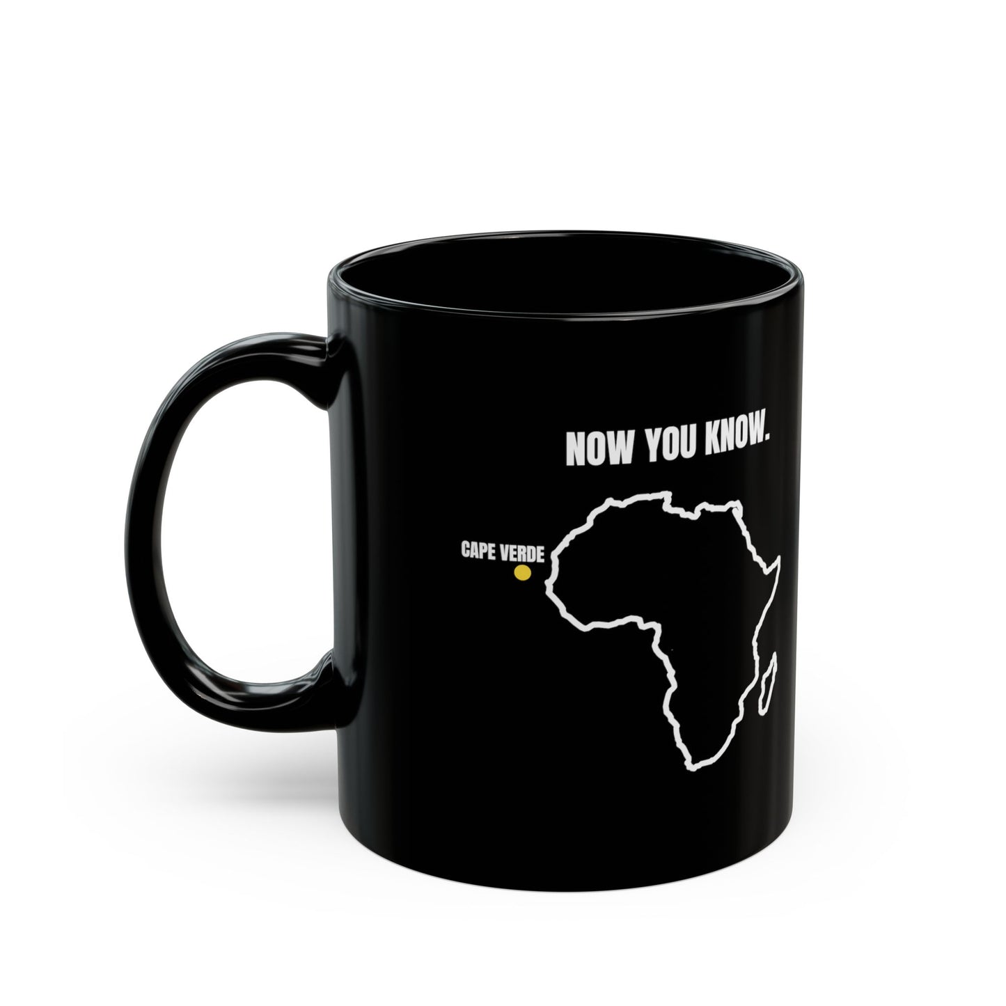 Where Is Cape Verde? Black Mug — Novelty Travel Map Coffee Cup (11oz)