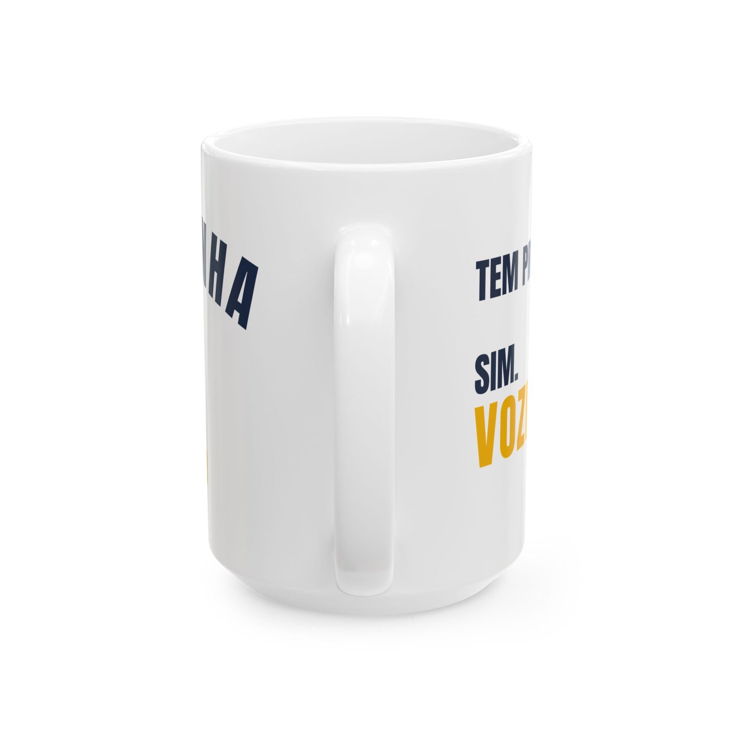 Tem Proteção? Sim. Vozinha. | Funny Cabo Verde Football Mug | Blue Sharks Coffee Cup