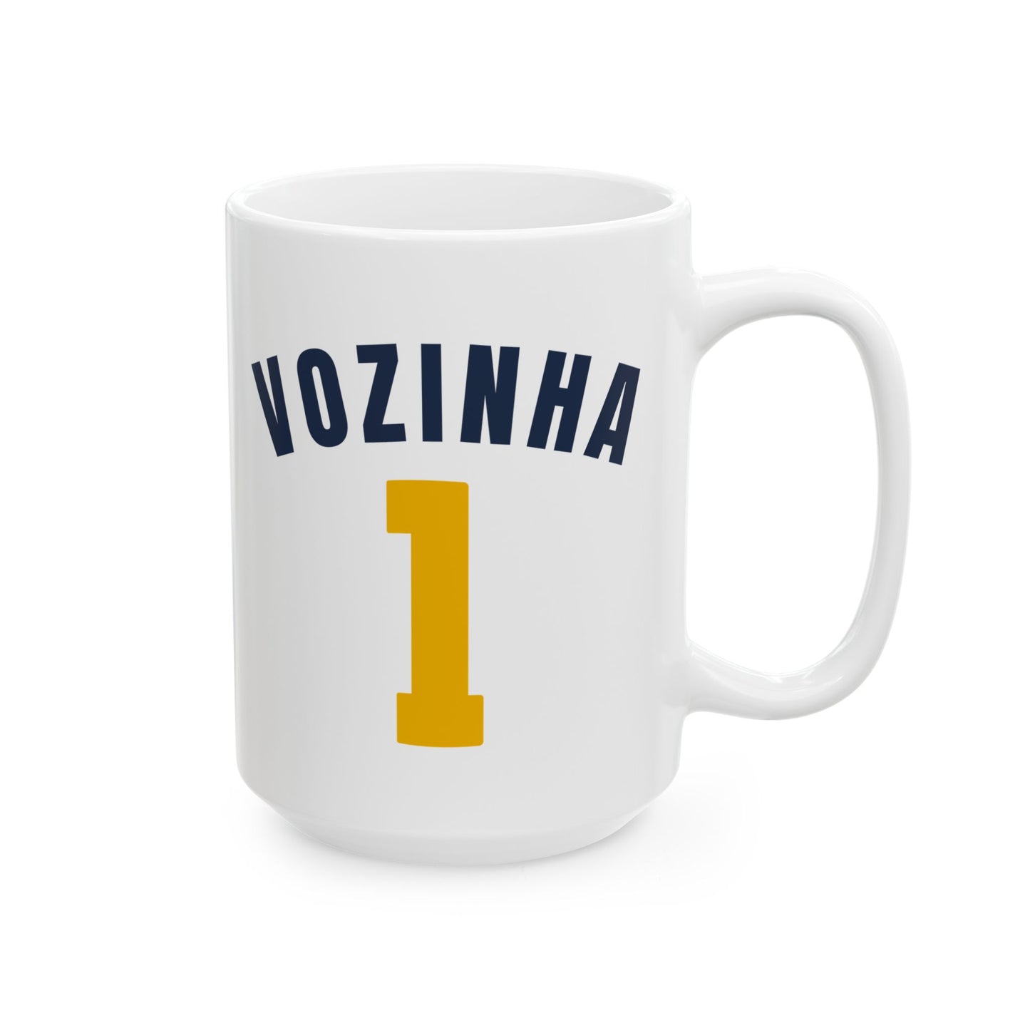 Tem Proteção? Sim. Vozinha. | Funny Cabo Verde Football Mug | Blue Sharks Coffee Cup