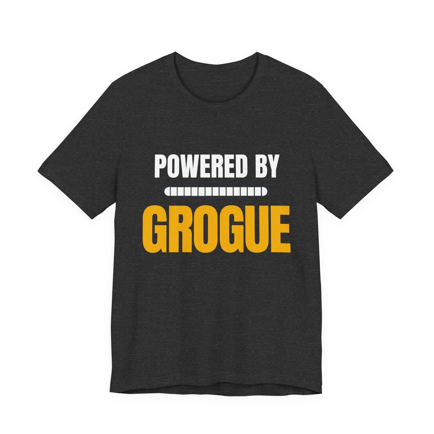 Powered by Grougue T-Shirt | Funny Cape Verde Food Shirt | Cabo Verde Gift | Unisex Graphic Tee