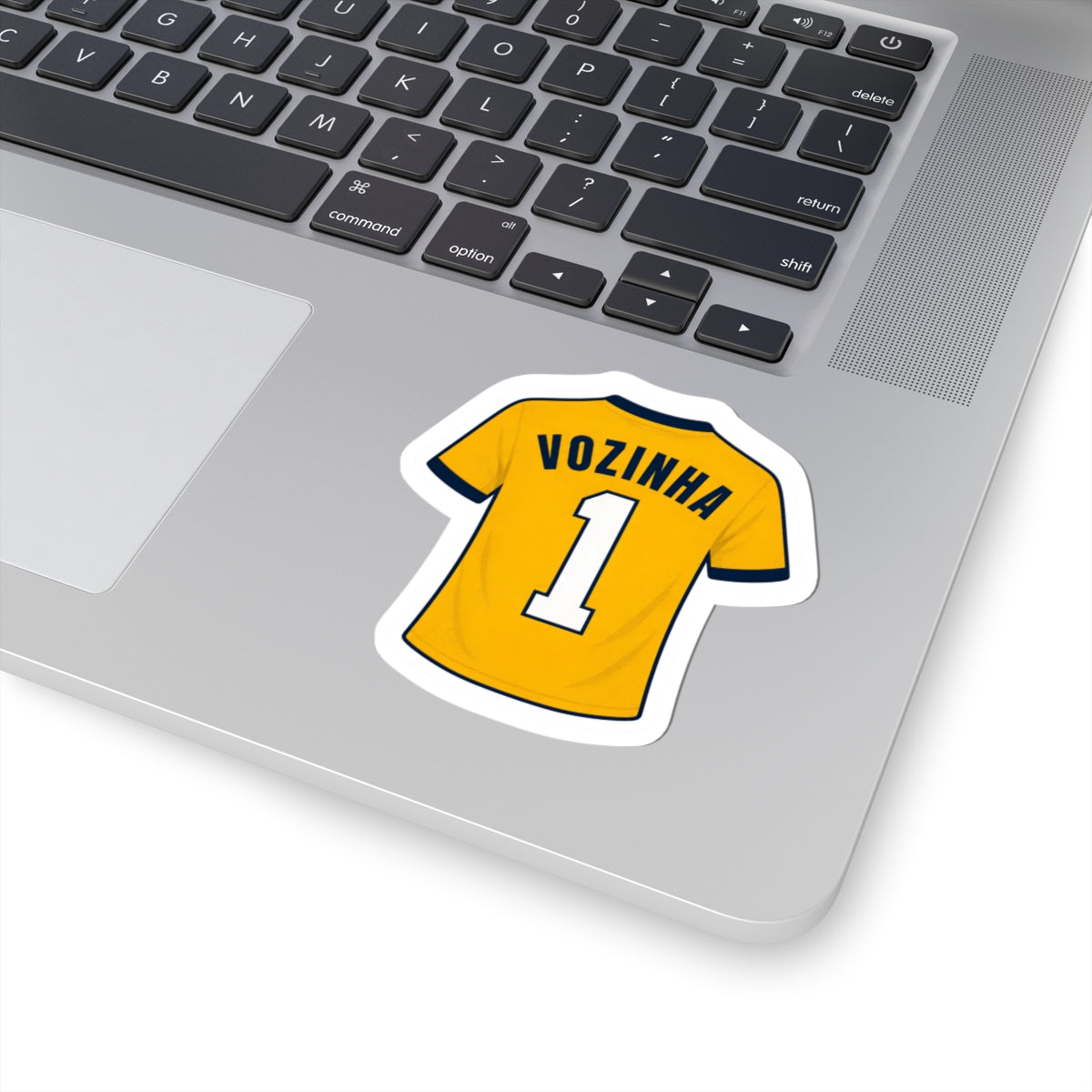 Vozinha #1 Jersey Sticker — Yellow Sports Kiss-Cut Decal for Fans & Laptops