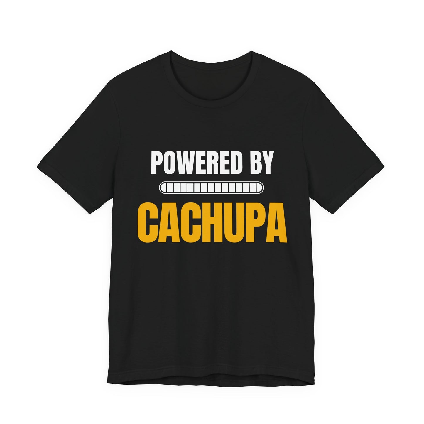 Powered by CACHUPA T-Shirt | Funny Cape Verde Food Shirt | Cabo Verde Gift | Unisex Graphic Tee
