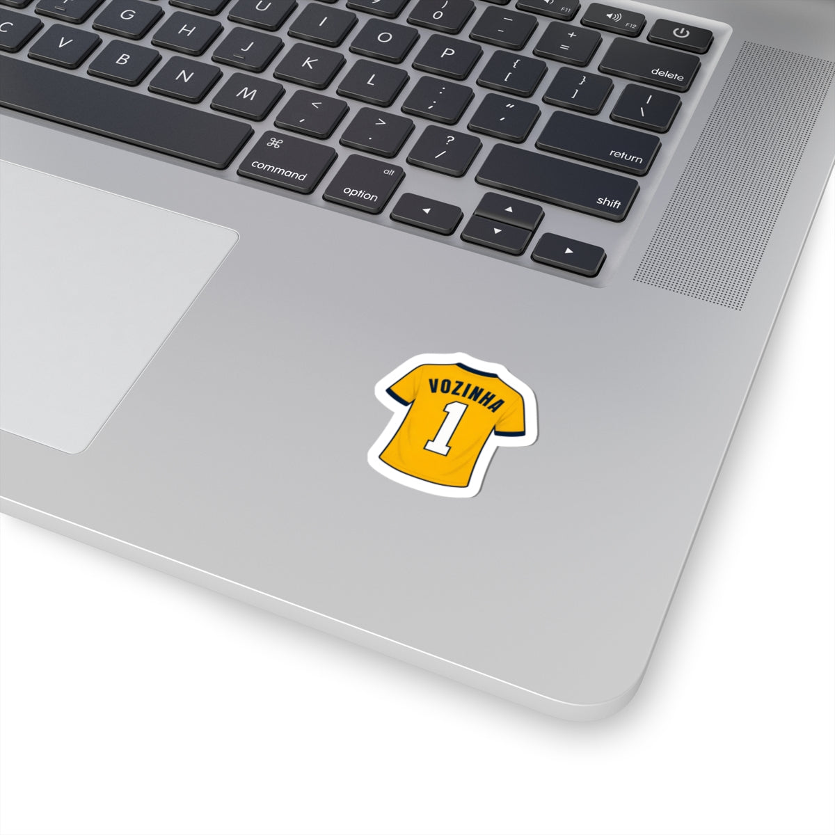 Vozinha #1 Jersey Sticker — Yellow Sports Kiss-Cut Decal for Fans & Laptops