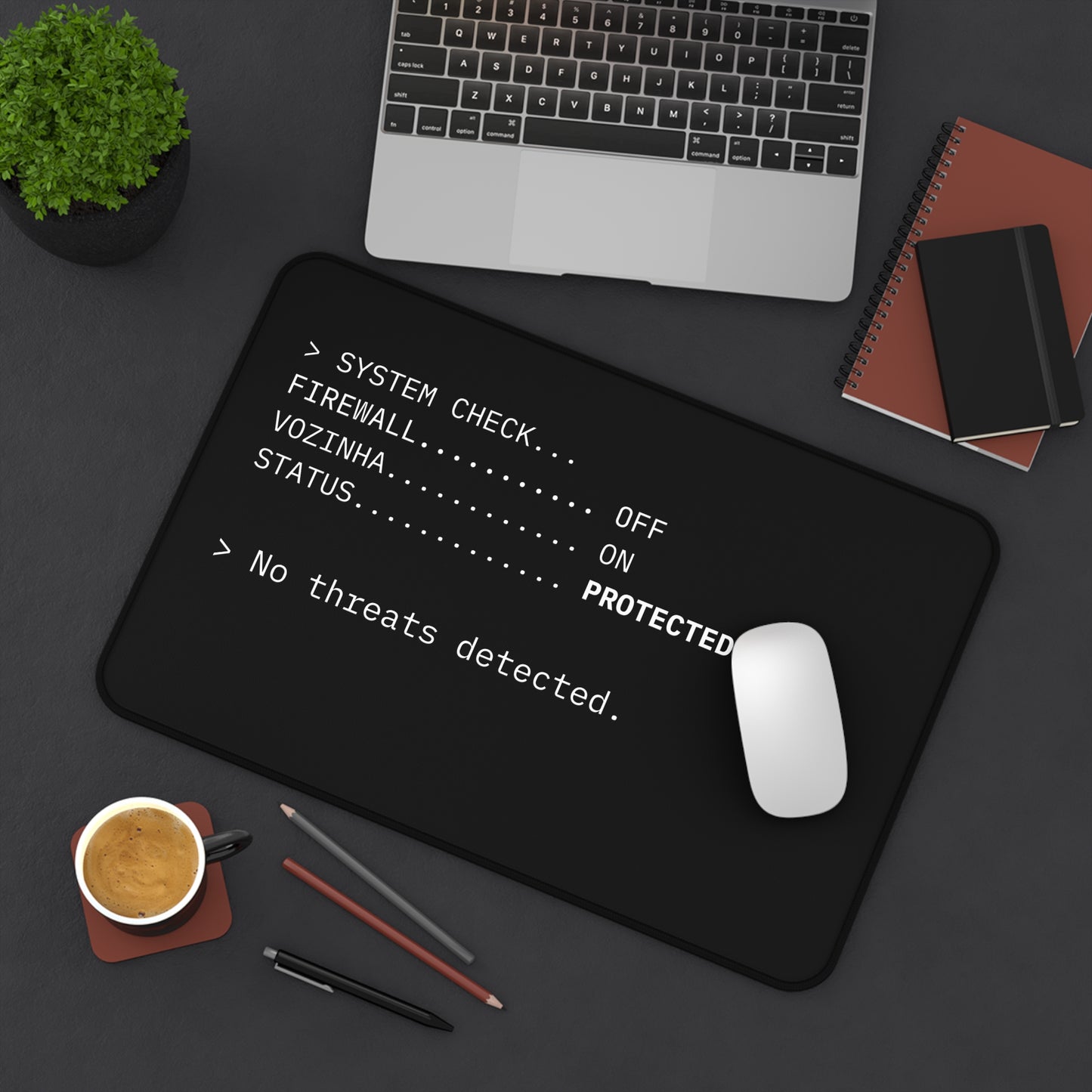 Funny Desk Mat - Firewall: OFF I Vozinha: ON I Protected' Office Mouse Pad I Cape Verde
