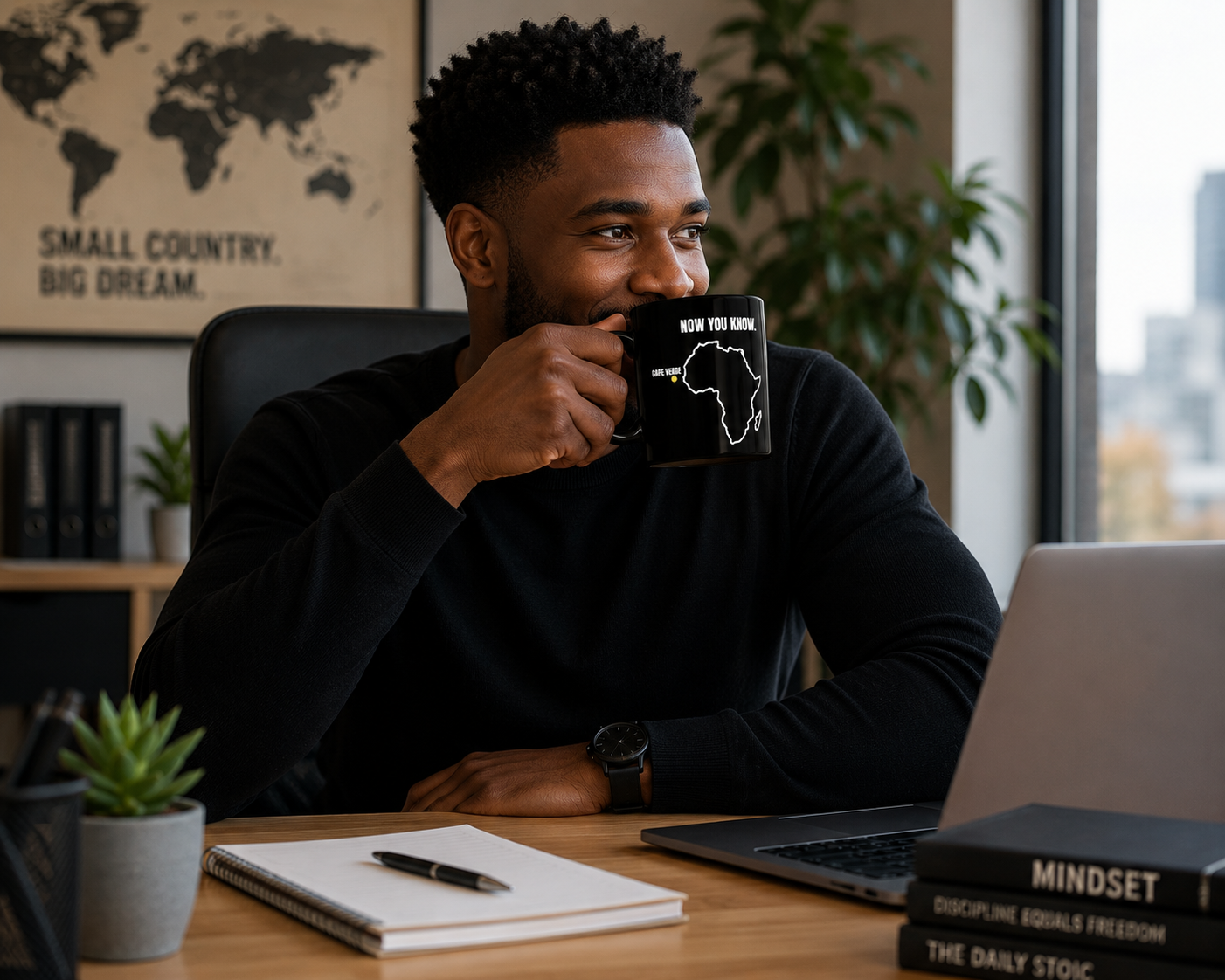 Where Is Cape Verde? Black Mug — Novelty Travel Map Coffee Cup (11oz)